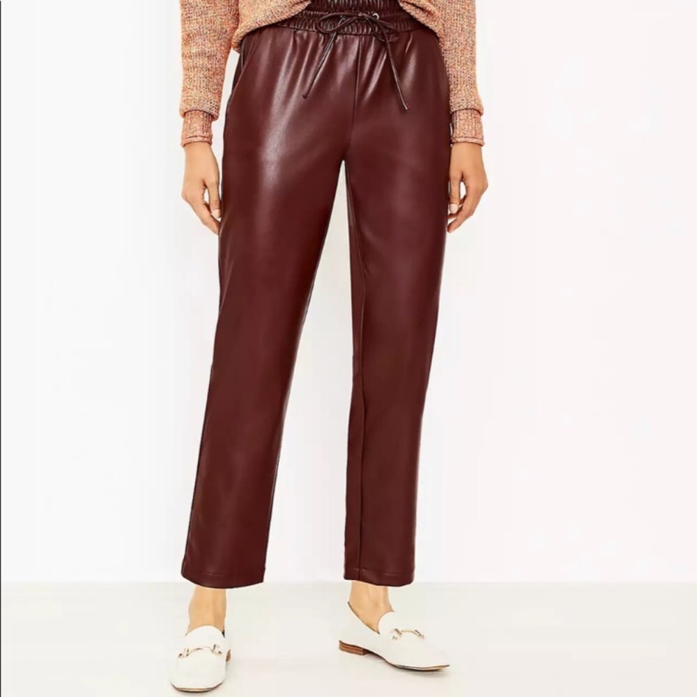 Loft faux leather joggers